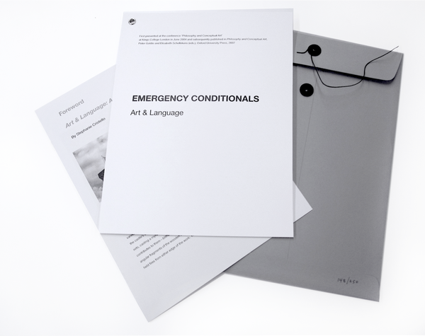 Art & Language: Emergency Conditionals - Artist's Book at Kavi Gupta Editions